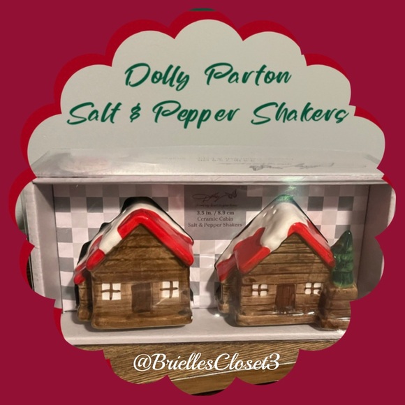 Dolly Parton Other - 🌸 New Dolly Parton Cabin Shape Salt & Pepper Shakers, Red & Brown